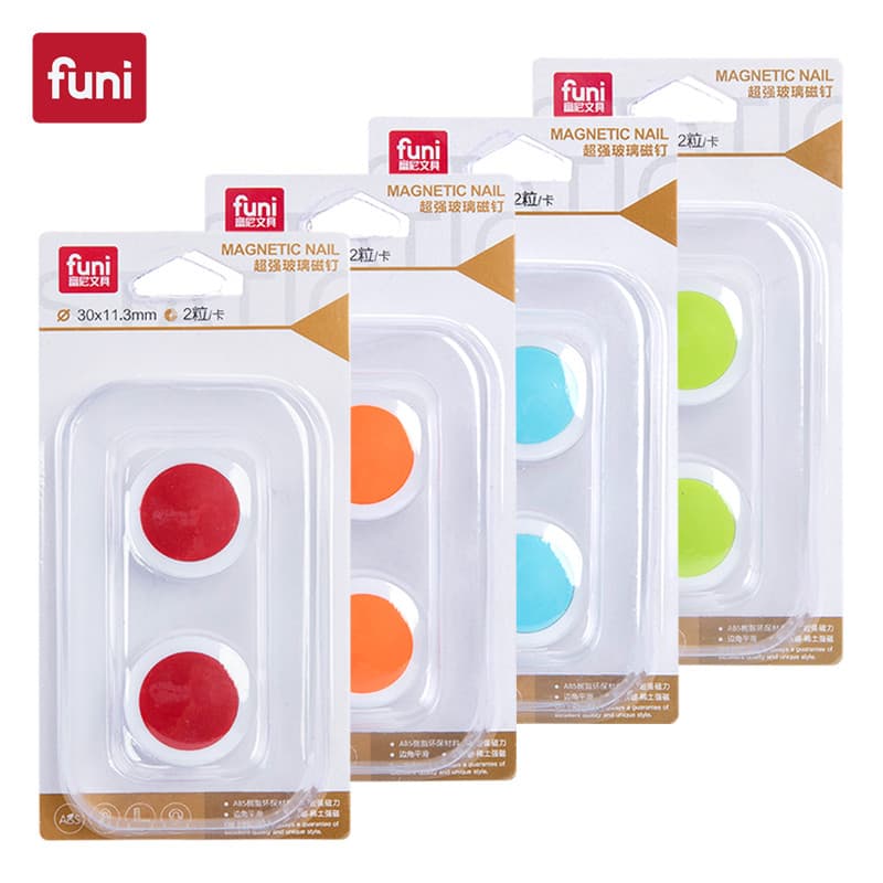 30 * 11.3 mm de vidro de duas cores magnético cor de unha ímã de ensino Funi quadro branco adesivo magnético material de