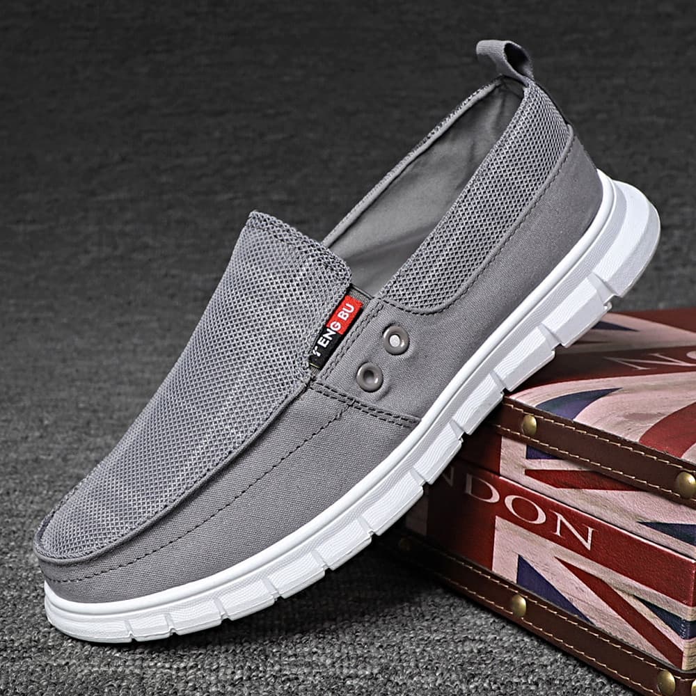 Sapatos de lona masculinos leves de venda quente estilo simples luz luxo estilo de negócios All-match sapatos de malha r