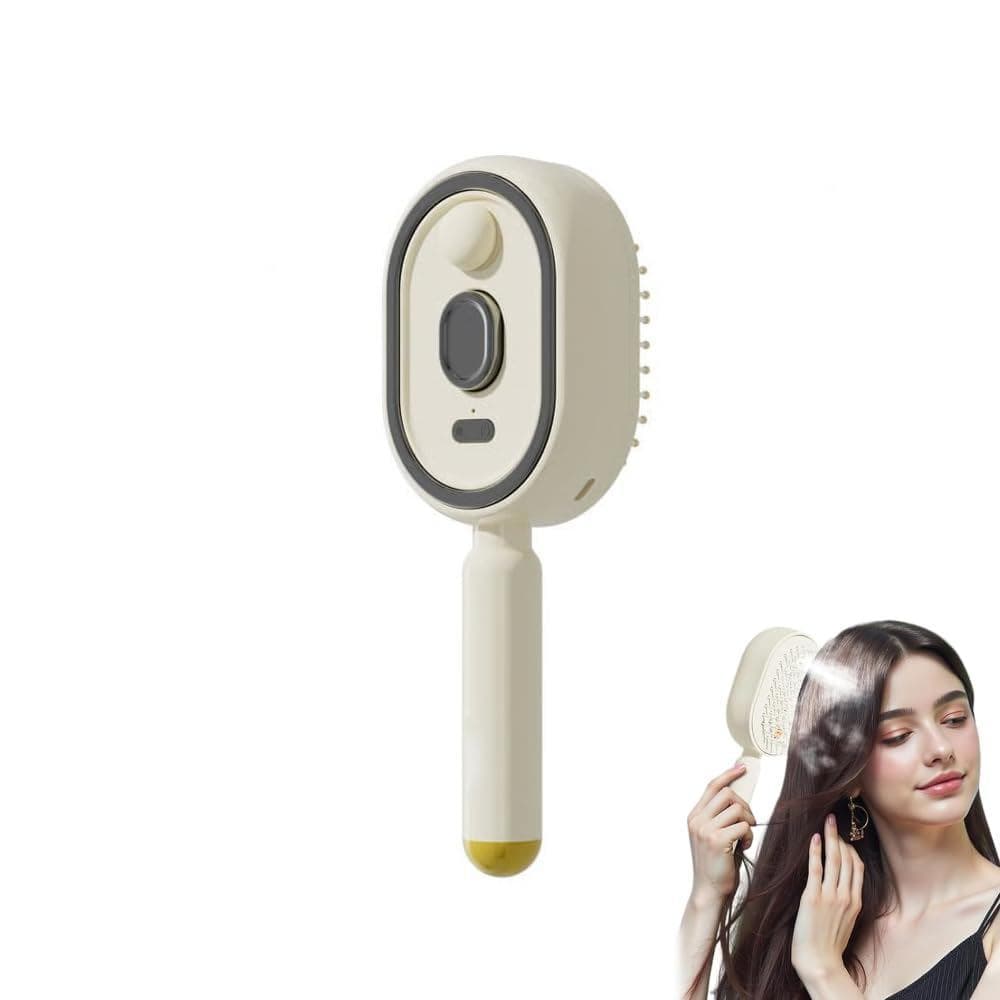 Escova elétrica a vapor para cuidados capilares com função de pulverização de névoa, pente massageador com almofada de a