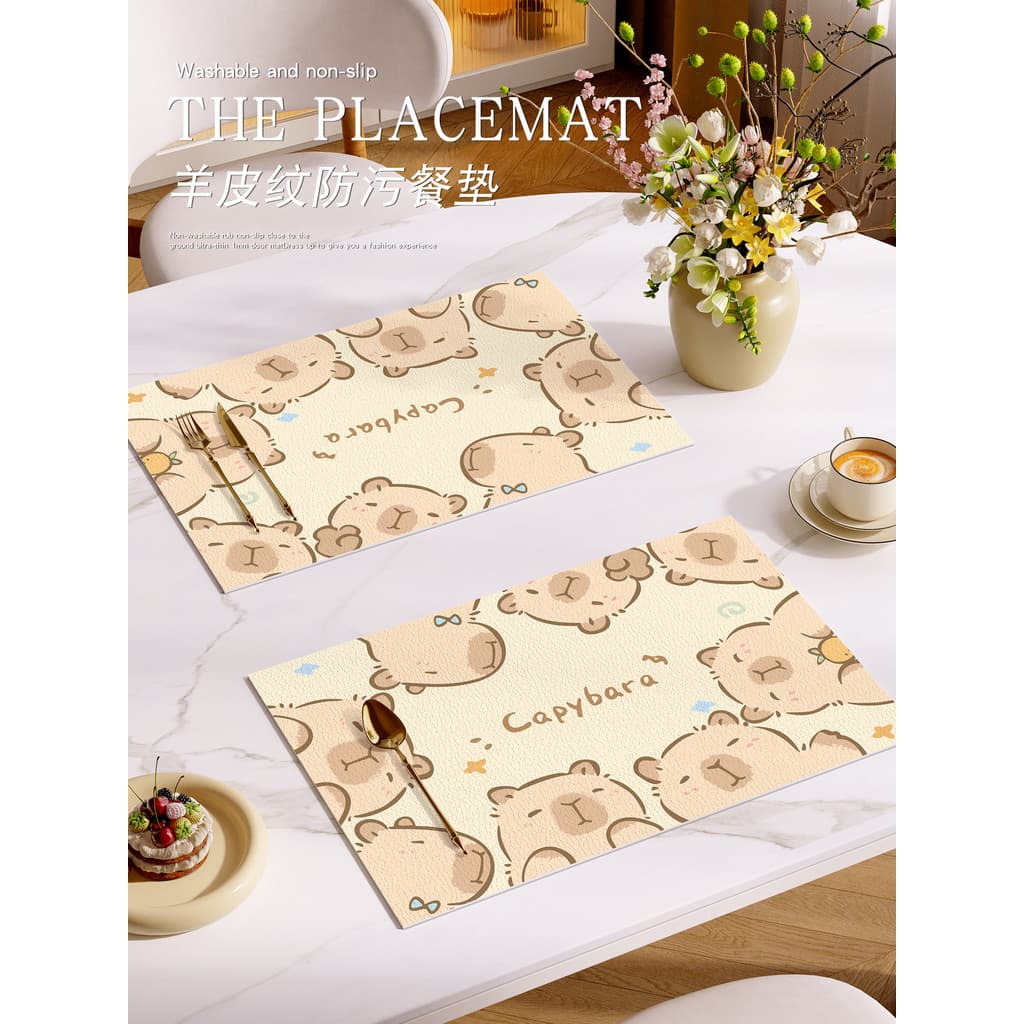 Novo dos desenhos animados Placemat almofada de isolamento térmico à prova dwaterproof água à prova de óleo descartável