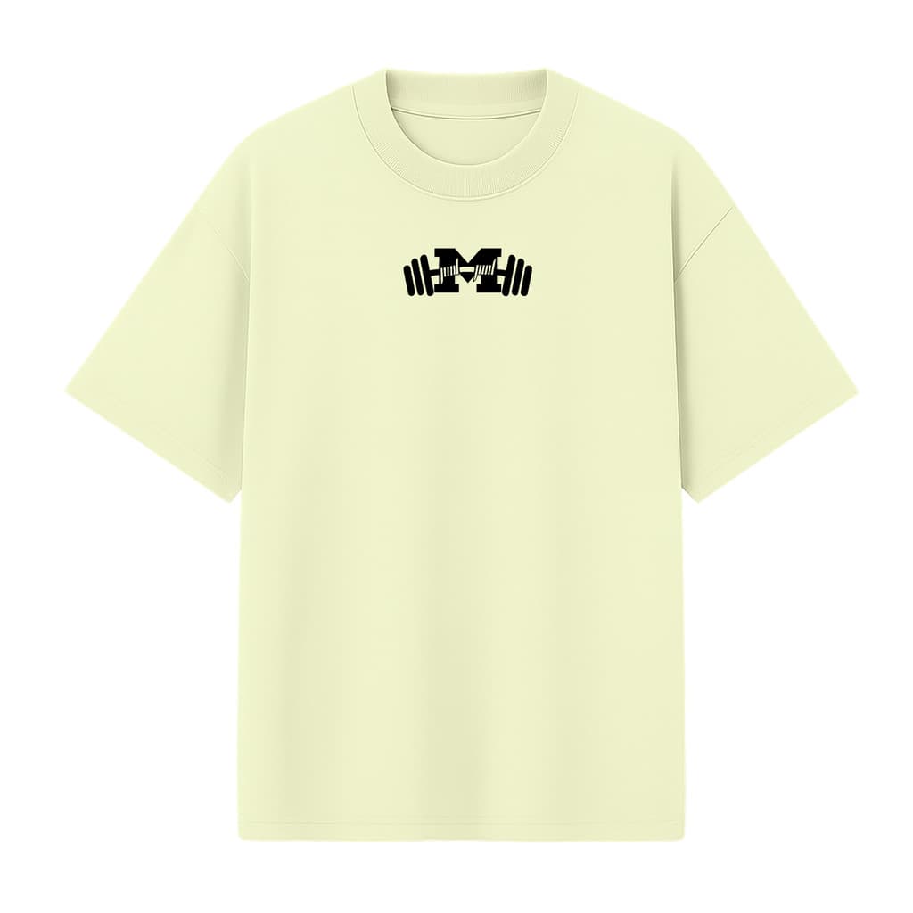 Camiseta Oversized Muscle Strong Logo Off White