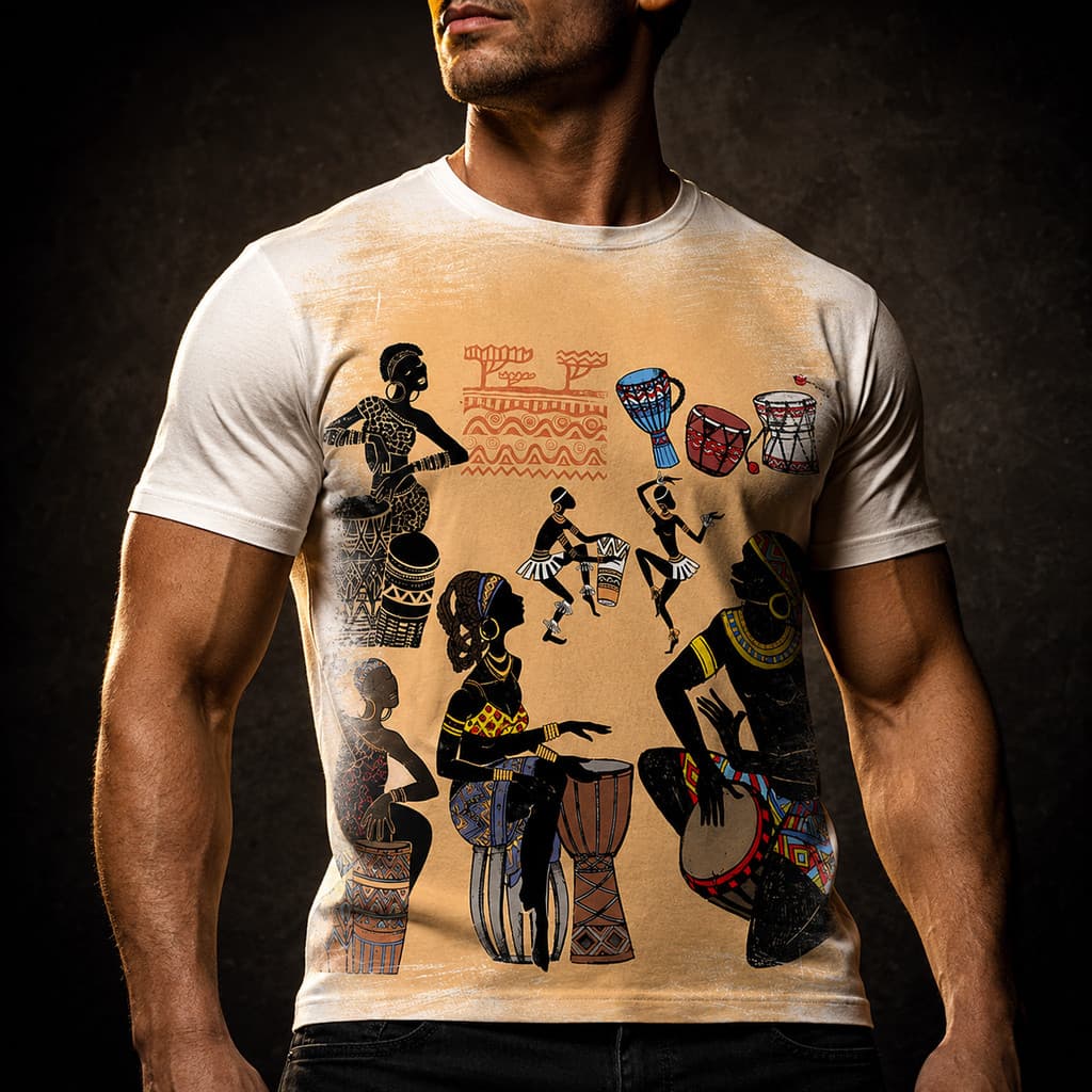 Camisa Camiseta Africana Turbante 5 .
