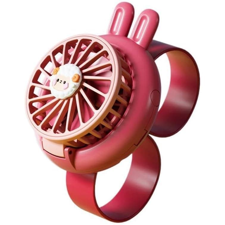 Ventilador Portátil, 3 Velocidades de Vento, Design de Animal com Luzes LED, Rosa