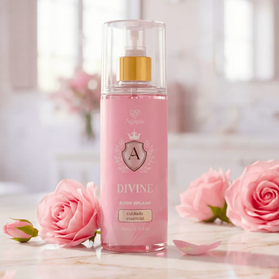 Body Splash Divine Agapis Beauty 200ml Fragrância Sedutora Desodorante Corporal Colônia