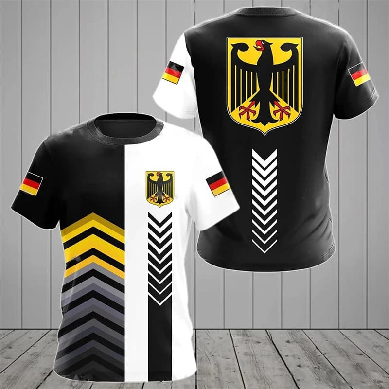 Camiseta Alemanha Para Homens , Com Estampa De Emblema Nacional Alemão , Ropa Hombre , Verão , Gola Redonda , Manga Curt