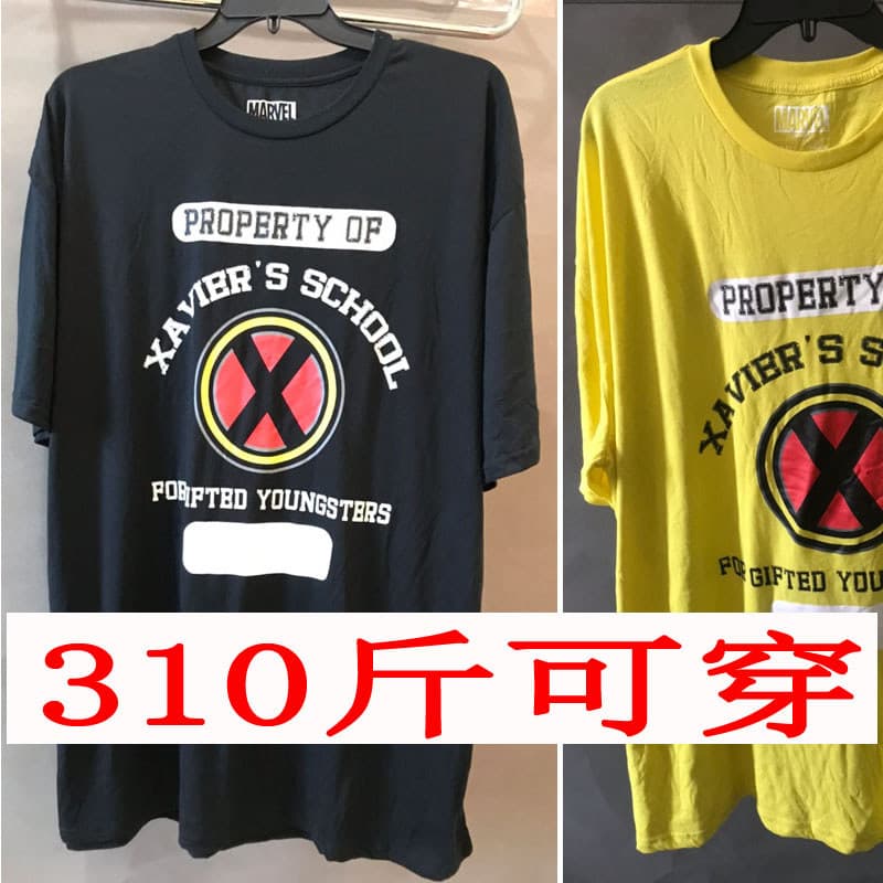Comércio exterior cara gordo Plus Size impresso manga curta camiseta masculina solta em torno do pescoço carta meia mang