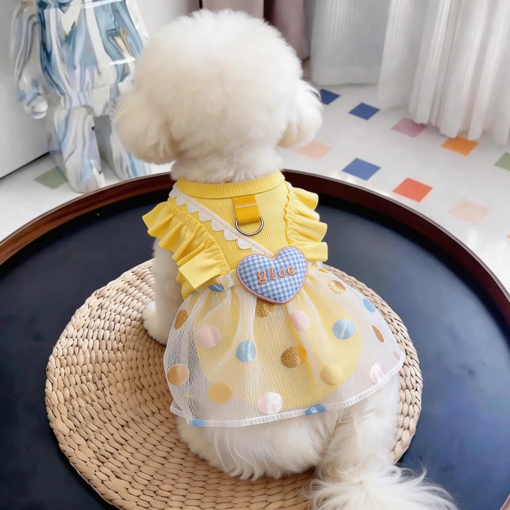 Roupas para cães verão vestido fino cães pequenos passeio Anti-sujo Bichon Teddy tração 2026 novo estilo