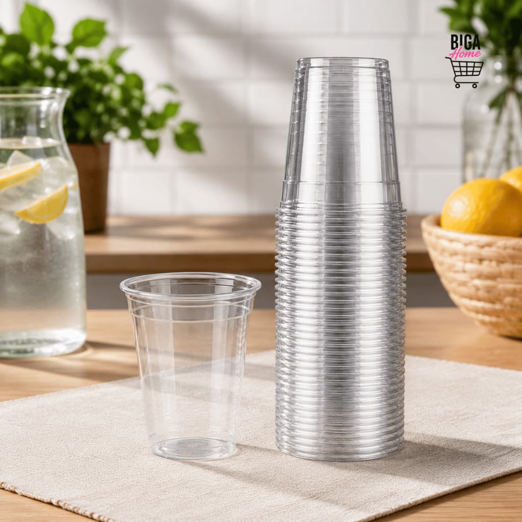 Copo PET Transparente Descartável 350ml 470ml 590ml para Bebidas Frias Festa e Delivery