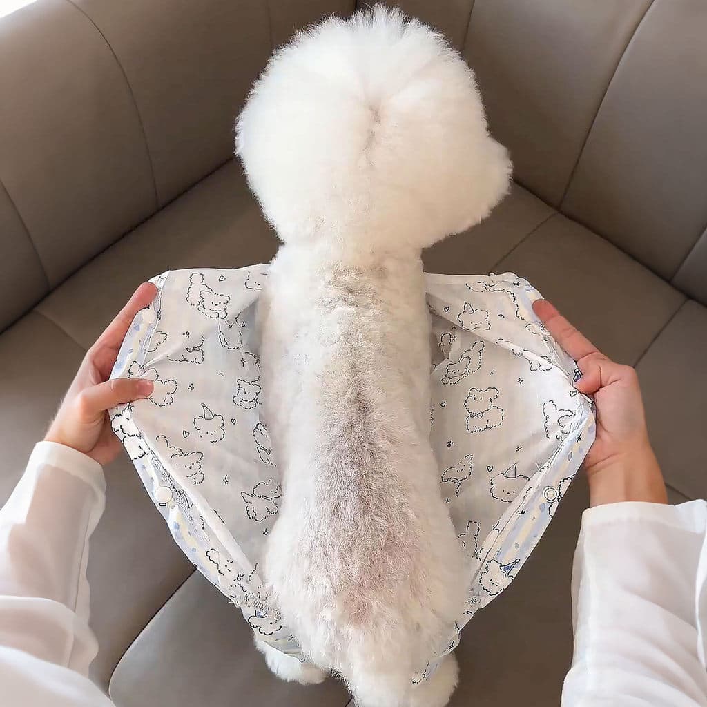 Roupas para cães estilo fino anti-lint respirável pijamas verão Pet anti-sujo barriga roupas Bichon algodão roupas de qu