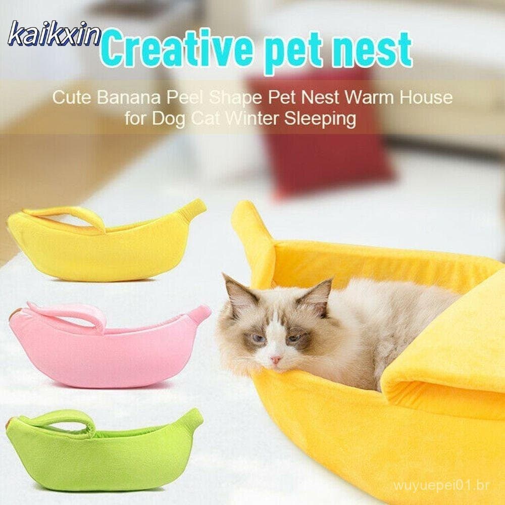 Cama De Gato Banana KAIKXIN , Cesta Multicolorida Para Animais De Estimação Ninho De , Casa Quente E Aconchegante De Inv