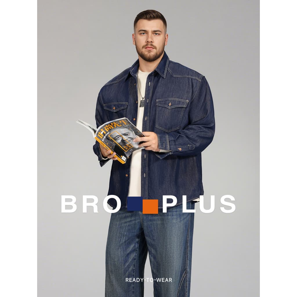 Fat Brother denim jaqueta masculina plus Size mais gordura Extra grande 2026 novo estilo primavera outono roupas cara go