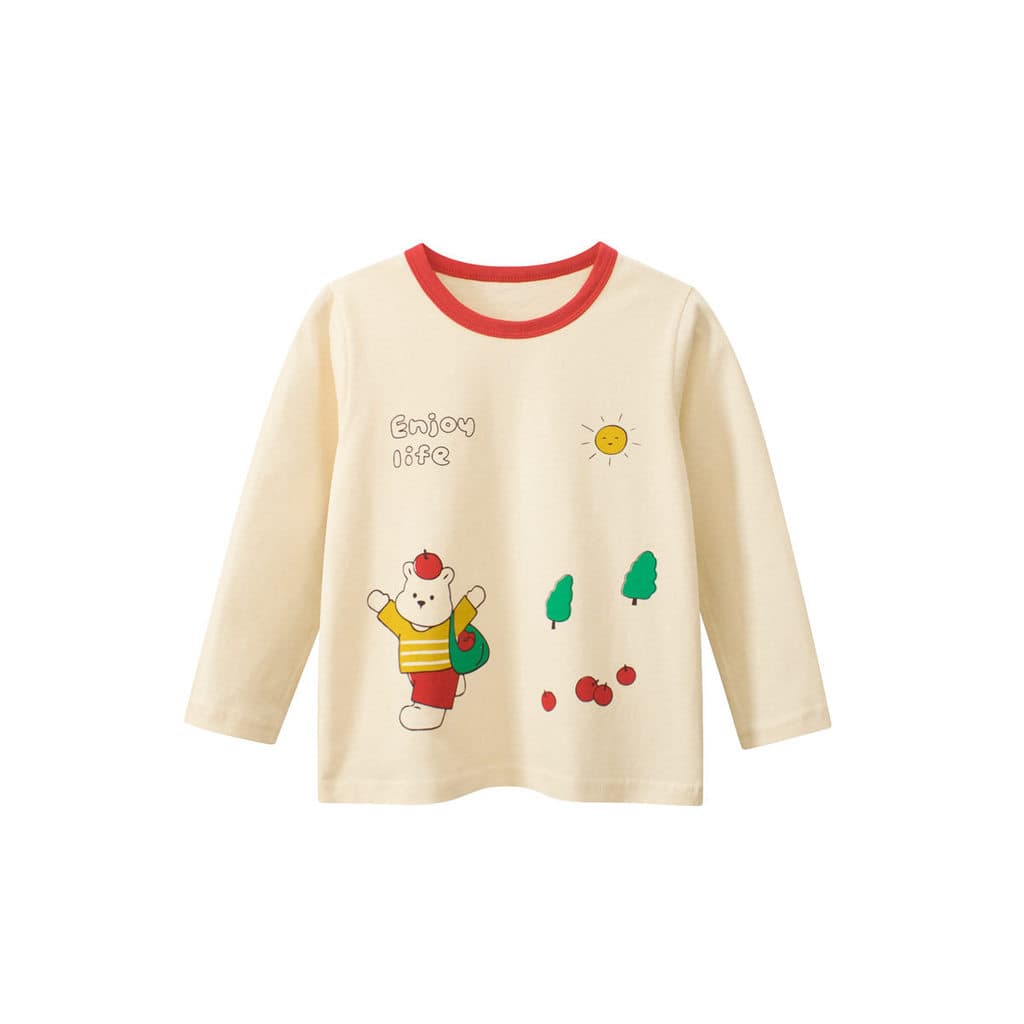 Meninas puro algodão manga comprida camiseta 2026 primavera dos desenhos animados impresso camisa de fundo das crianças