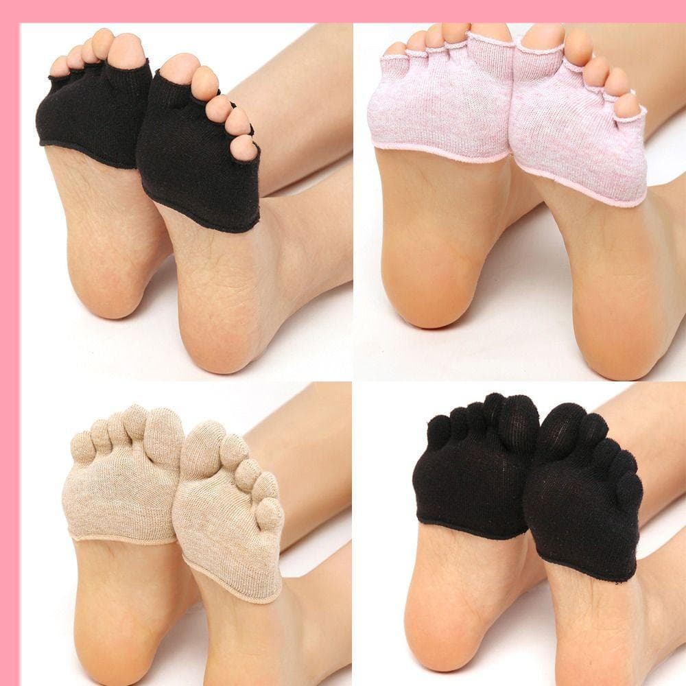 Meias DORA Toe , Pretas/Brancas/Nude/Rosa Para Cuidados Com Os Pés Palmilhas Invisíveis Antepé