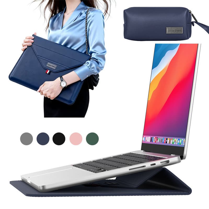 Mochila para notebook de alta qualidade, couro, 13 a 16 polegadas, com suporte e bolsa para carregador