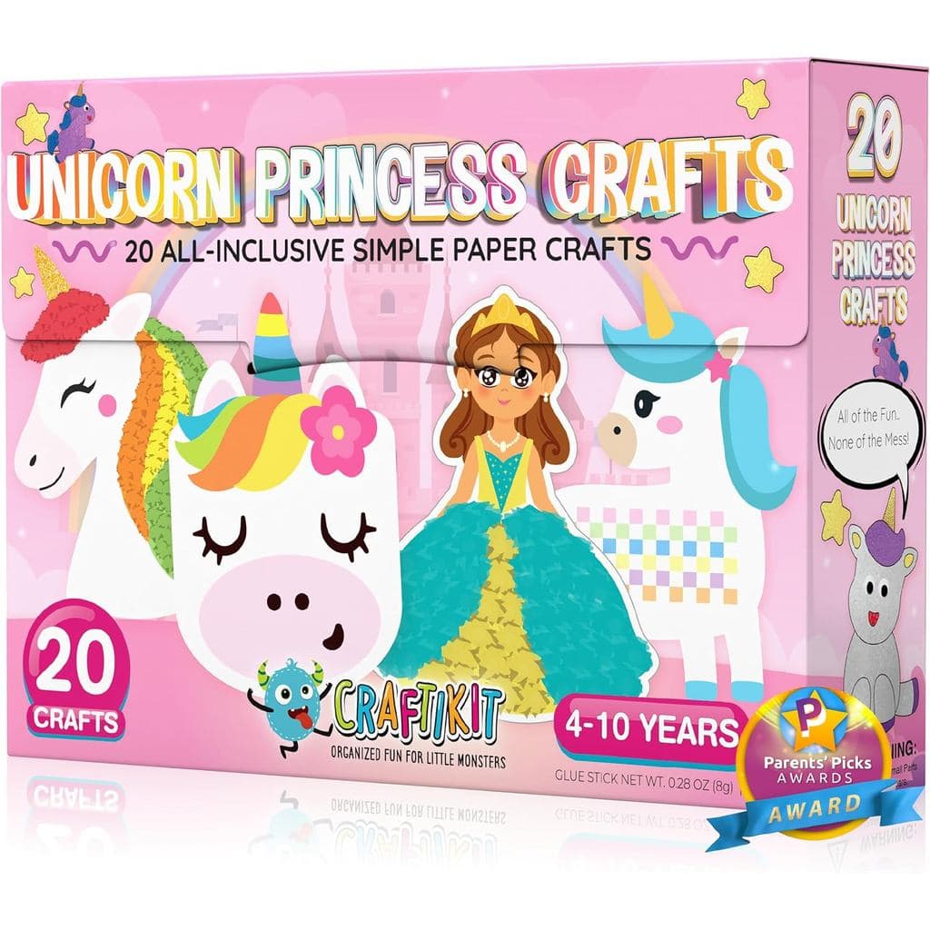 Craftikit ® 20 Artesanatos de Princesas e Unicórnios Premiados para Crianças de 3 a 10 Anos, Kits de Artes e Artesanato
