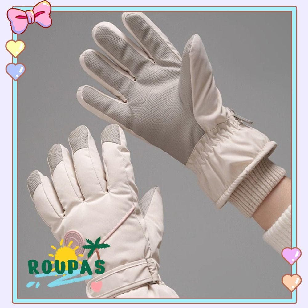 Luvas De Pelúcia Femininas ROUPAS , Esqui Impermeáveis Para Snowboard Com Tela Sensível Ao Toque Neve Quentes À Prova De