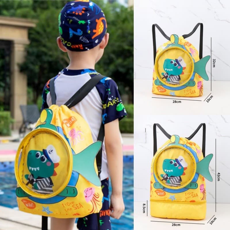 Children's Fitness Backpack with Wet and Dry Separation, Portable, Large Capacity, Swimming Backpack ODLP UQ8P