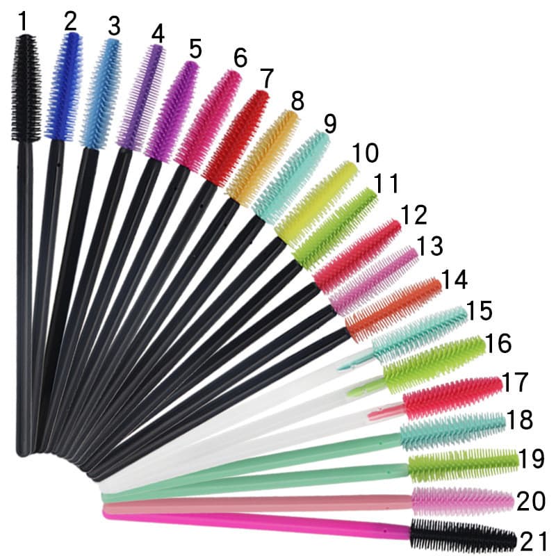Escova descartável para cílios de Silicone | Pincel de sobrancelha espiral portátil | Ferramentas de maquiagem coloridas