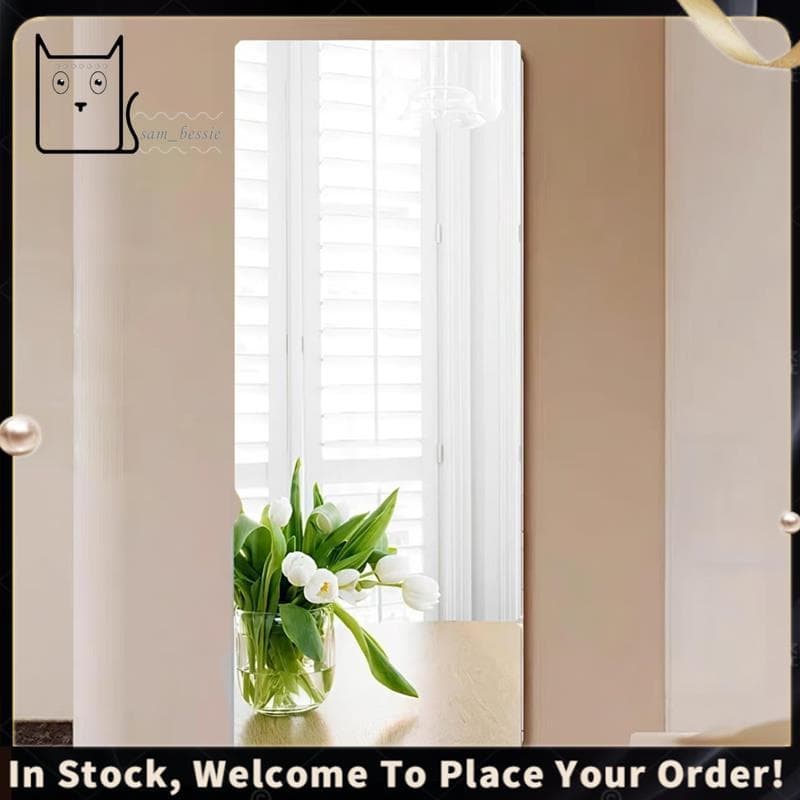 DIY PET Espelho Adesivo De Parede 40cm X 122cm Para Corredor Decoração De Casa Resistente A Estilhaços Decalque Flexível