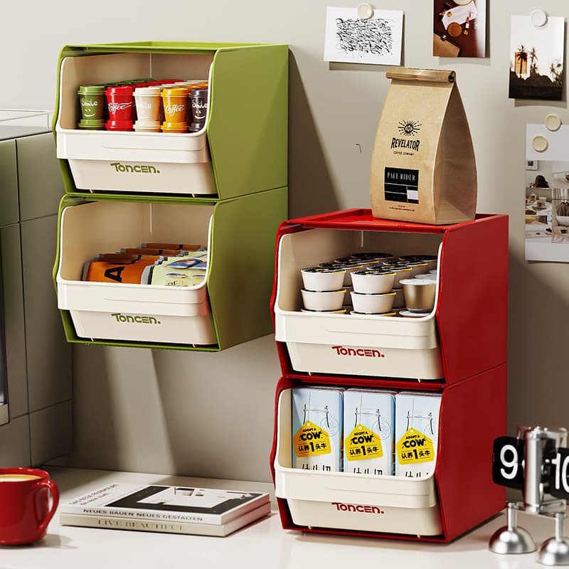 Saco de chá de mesa caixa de armazenamento sala de chá cápsula de café prateleira escritório barra Multi-camada lanches