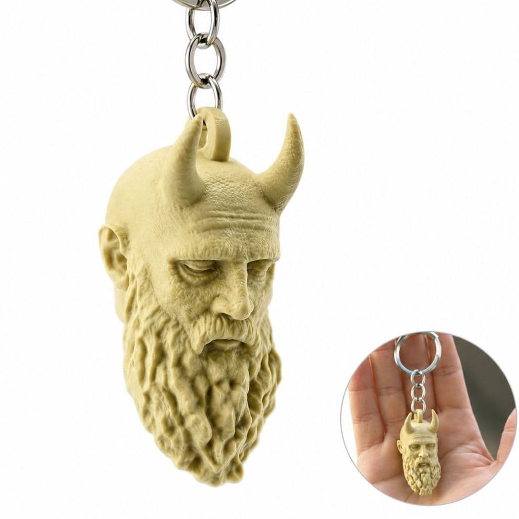 Chaveiro Cabeça Mimir God of War Com Argola Resistente Geek Games Qualidade Acabamento Detalhado