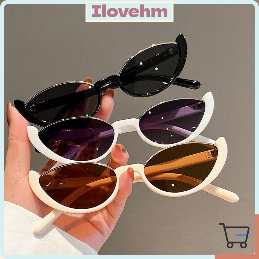 LUCKY-ILOVEHM Óculos De Sol De Olho De Gato Moda Pequeno Eyewear Half-frame