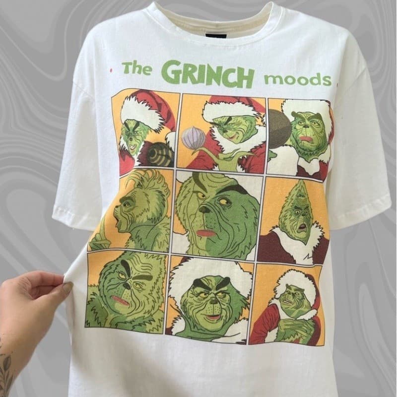 Camiseta Grinch Moods Camisa Feminina Natal