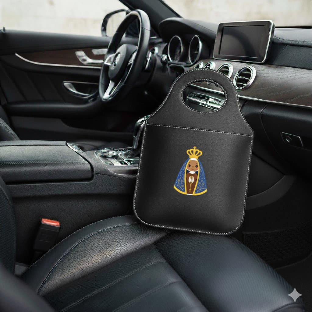 Lixinho Para Carro Personalizado ORGANIZADOR Fé, Crucifixo, Nossa Senhora Automotivo Universal