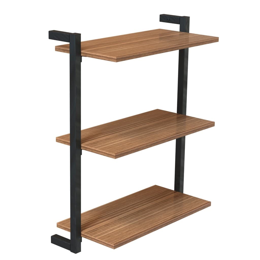 Prateleira Suspensa MDP Madeira e Preto D7 Home D-7002 60x55