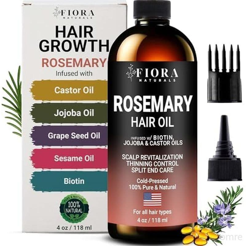 Óleo De Alecrim 100 % Puro para Crescimento Capilar , Infundido Com Biotina , Jojoba & amp ; Óleos De Rícino-Soro Natura