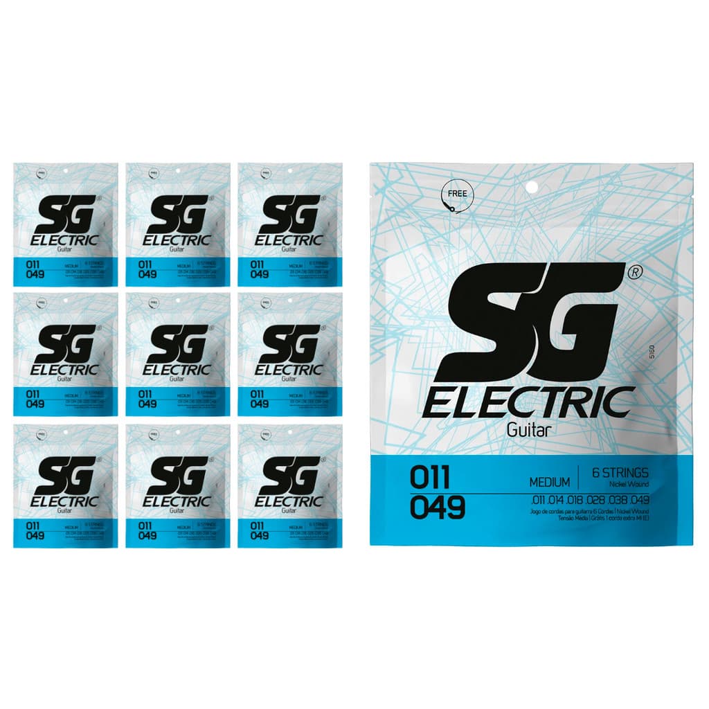 Kit 10 Encordoamento P/Guitarra 011  Média SG