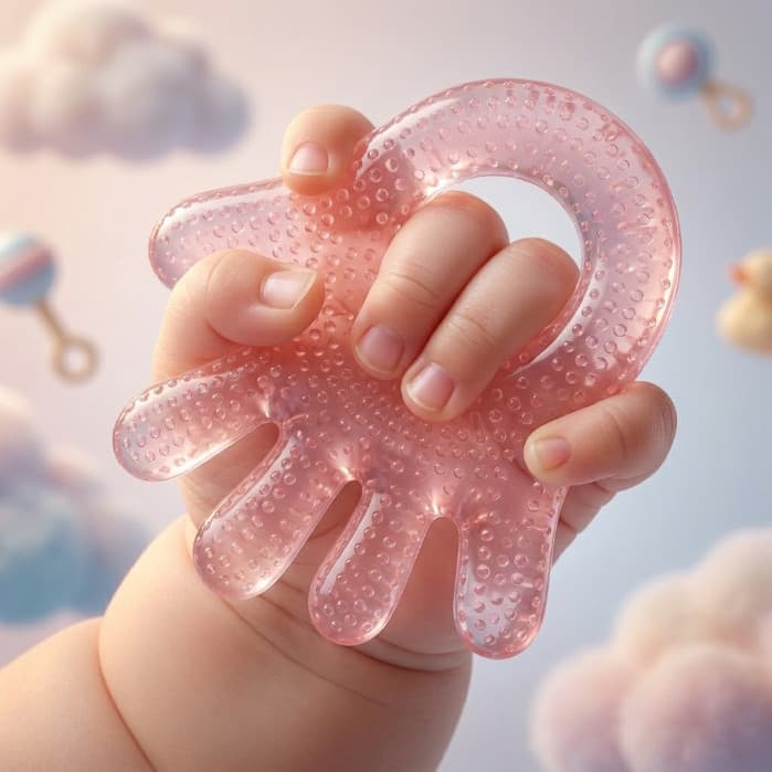 Mordedor Silicone com Água Mãozinha Bebê Premium Antiestresse