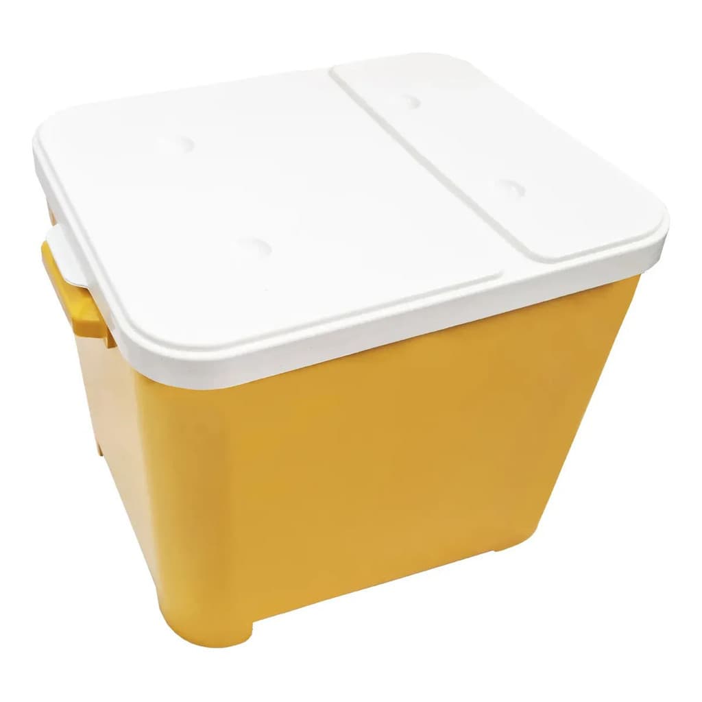 Container Porta Ração 15kg Amarelo Furacão Pet Com Tampa Vedação