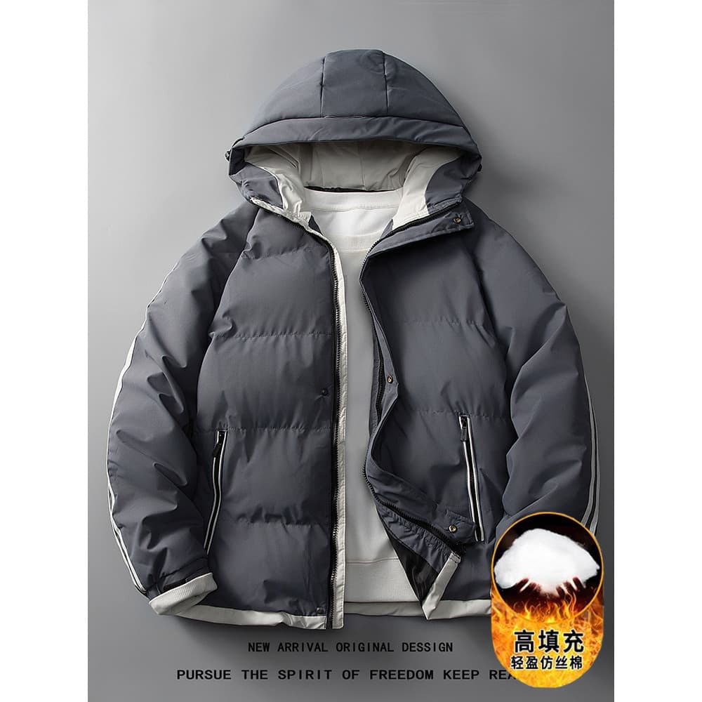 Jaqueta acolchoada com capuz estilo masculino inverno na moda Casual jaqueta acolchoada quente resistente ao frio mascul