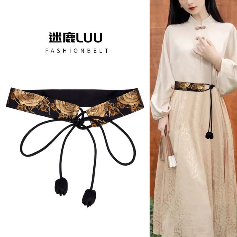 cinto feminino largo cinto feminino Cinto feminino bordado retrô flor decoração estilo chinês