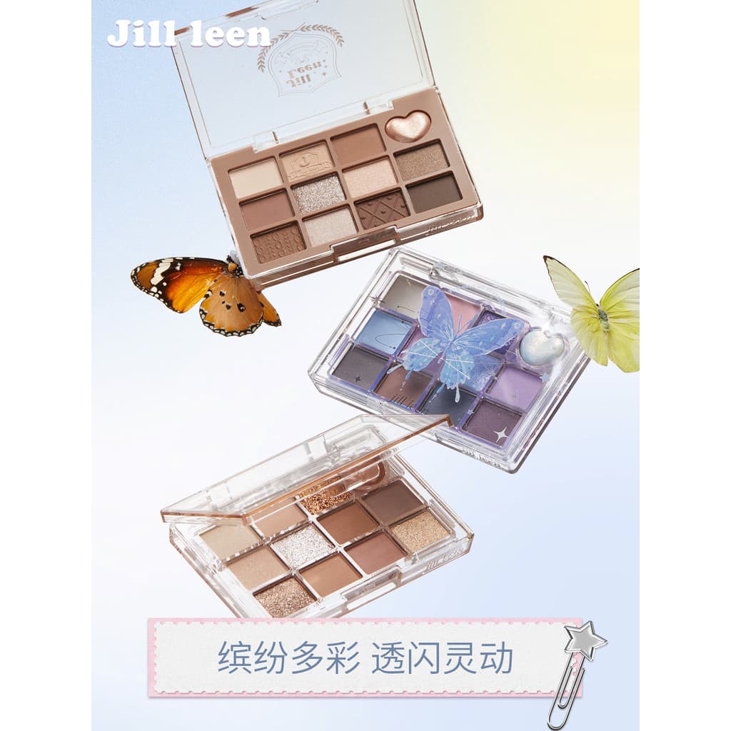 JILLLEEN Flor Borboleta Placa Doze Cores Sombra Fosca All-Match Placa de Rastreamento Perdida Linda Placa Perolada Cor T
