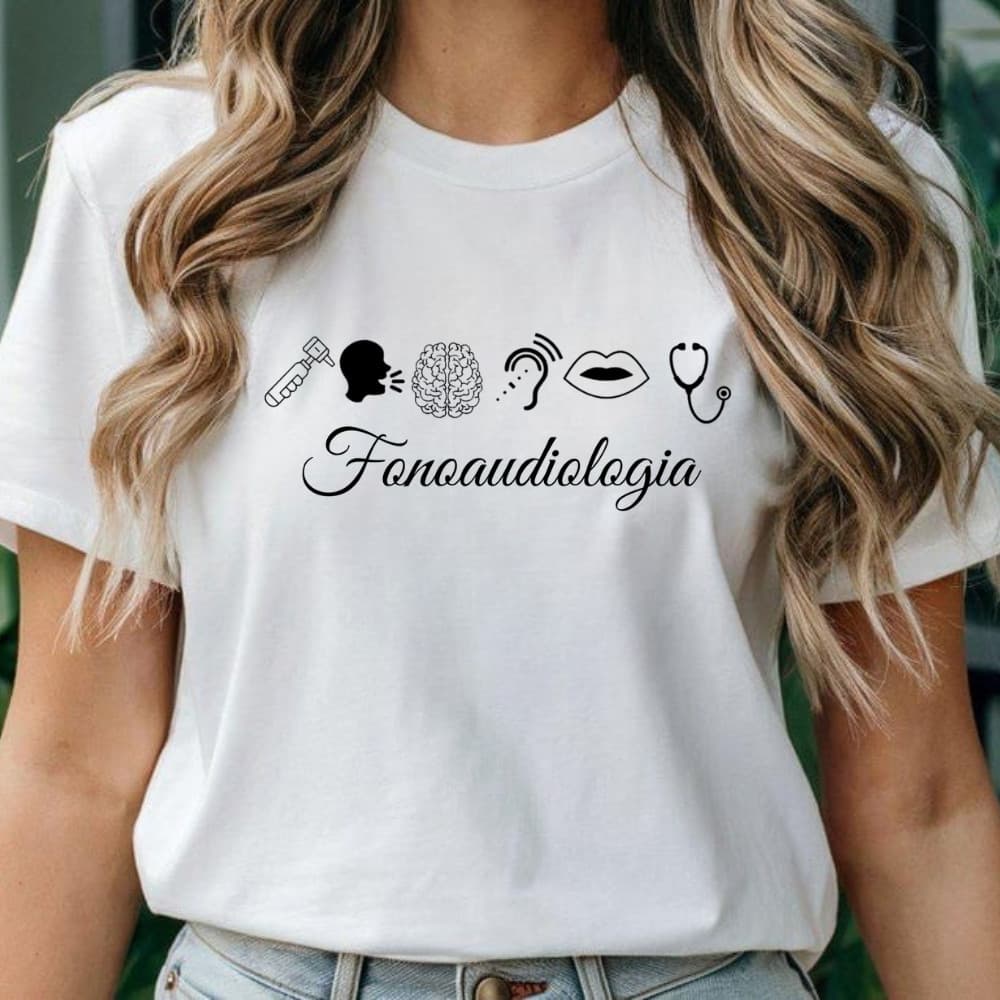 Camiseta Fonoaudiologia Camisa Curso Faculdade T Shirt Profissão Fonoaudióloga 100% Algodão