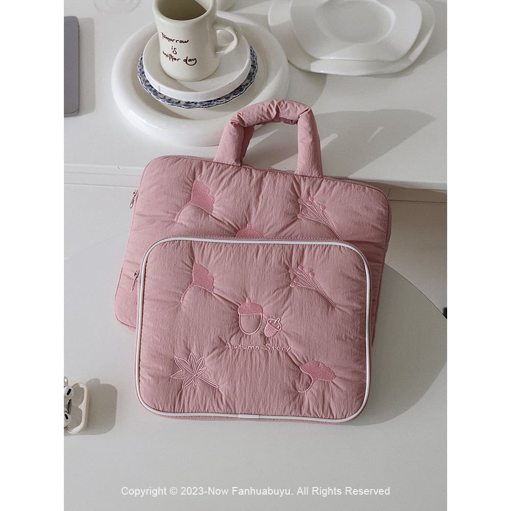 Fanhua Whisper Girl Heart Cute Laptop Bag 47cm Soft 37cm Tablet Bag Novo saco de armazenamento para ipad