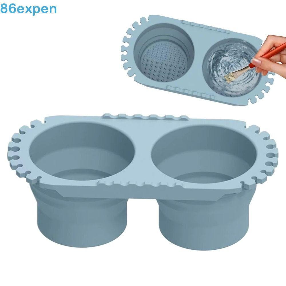 Balde De Água De Silicone Artístico EXPEN1 , Copo De Lavagem De Caneta Dobrável Portátil Com Compartimentos Duplos , Ant