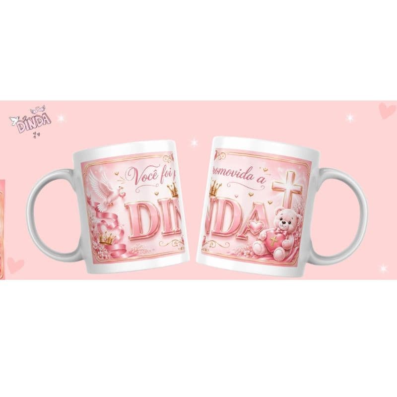 Caneca Xicara Personalizada DINDA e DINDO..