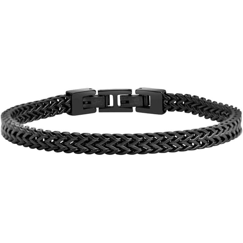 Pulseira Masculina de Aço Inoxidável com Corrente Dupla Franco e Extensor Geoffrey Beene