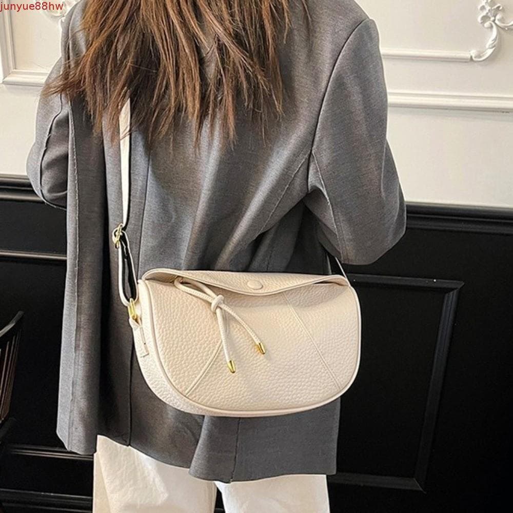 Bolsa Crossbody Em Formato De Bolinho JUNYUE , De Ombro Casual Versátil De Couro Macio Oblíqua De Cor Sólida