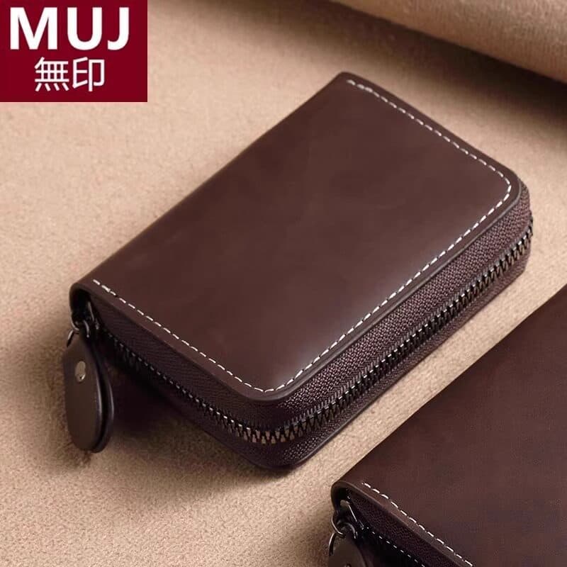 carteira masculina com ziper carteira masculina MUJ novo estilo titular do cartão masculino carteira de motorista saco d