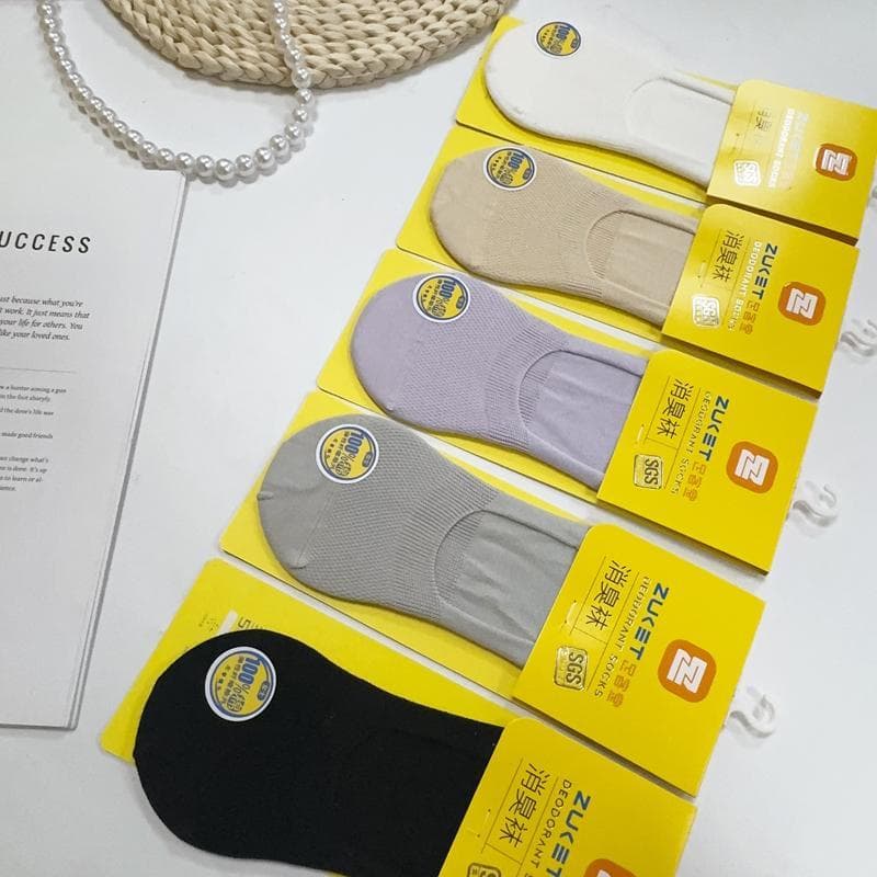 Foot Hall Z68 Meias de fragrância de algodão puro respiráveis absorventes de umidade para mulheres verão invisível Silic