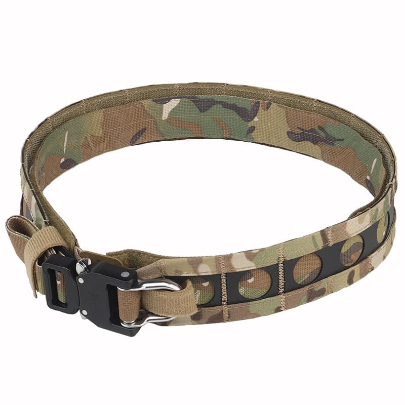 Cinto camuflado leve bisonte sem ladrão, fivela de Metal de liberação rápida, cinto dois em um