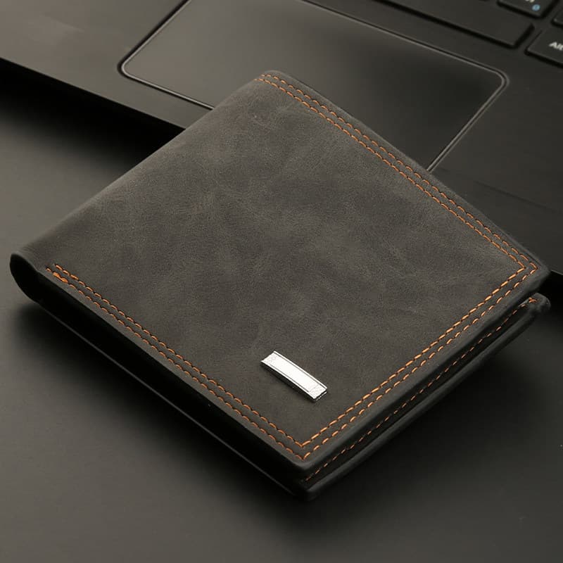 Carteira masculina curta Horizontal carteira simples bolsa de couro masculina carteira de motorista fina Slot para vário