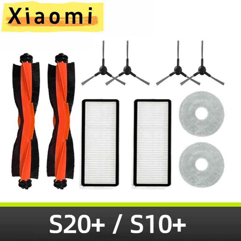 Para Xiaomi Robô Vácuo S20+ S10+ B108GL B105 Acessórios Escova Principal Lateral Filtro Mop Titular Peças De Reposição