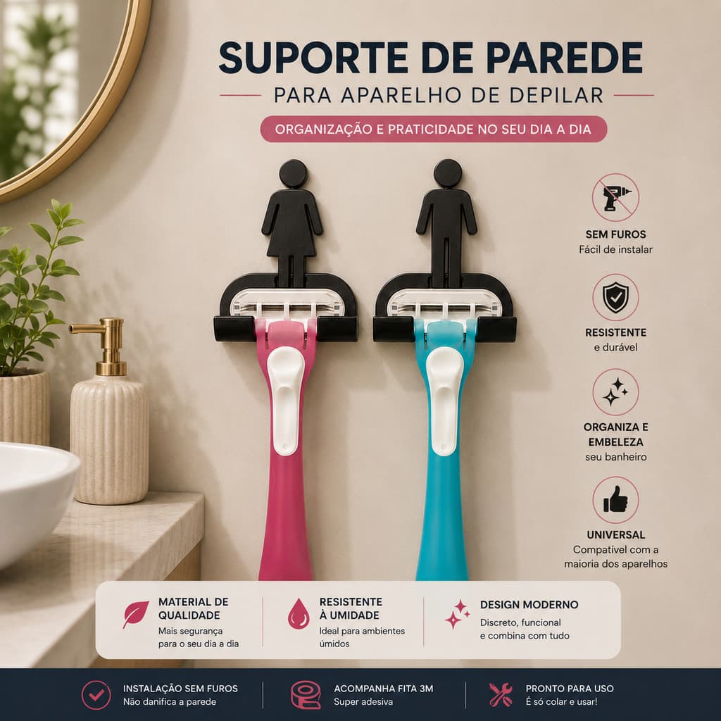 Porta-Lâmina Decorativo para Banheiro