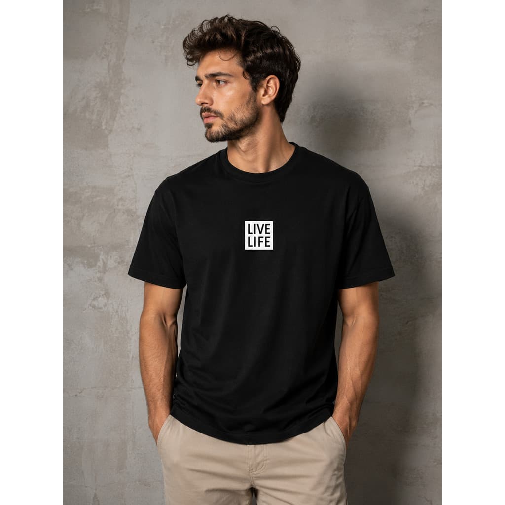 Camisetas Masculinas Life Live / Camiseta Premium, Camiseta Básica, 100% Algodão - Estilo Basico