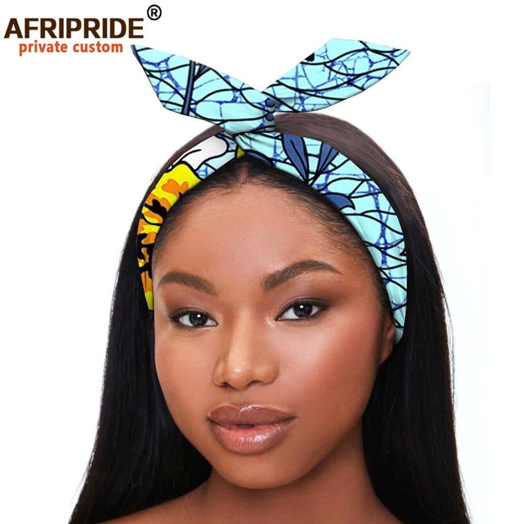 Compre 2 e ganhe 1 grátis para meninas africanas, pano de cera africana, faixa de cabeça com laço africano